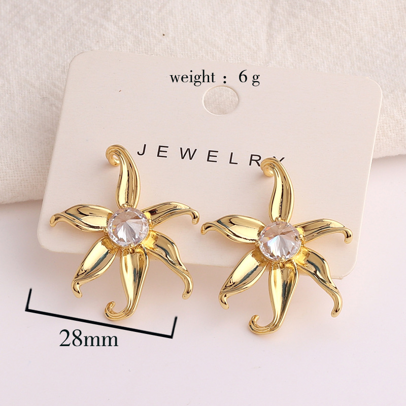 Fashion Heart Shape Bow Knot Copper Plating Inlay Zircon Ear Studs 1 Pair