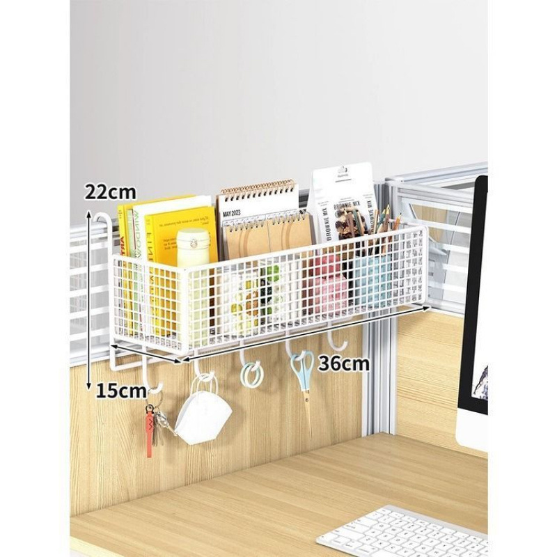 桌面挂篮悬挂式宿舍桌上台面用品盒办公室收纳置物架工位整理神器|undefined