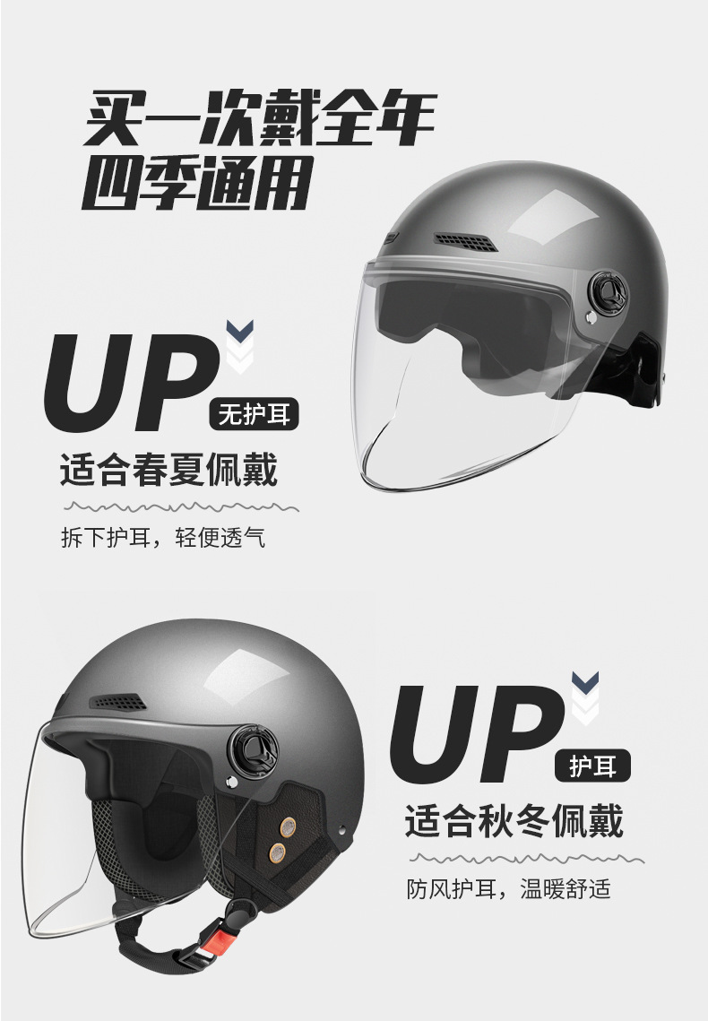 New National Standard Electric Vehicle Helmet for Men and Women, Summer and Winter, Universal Battery Motorcycle Helmet, Safety Helmet, High-Definition Half Helmet