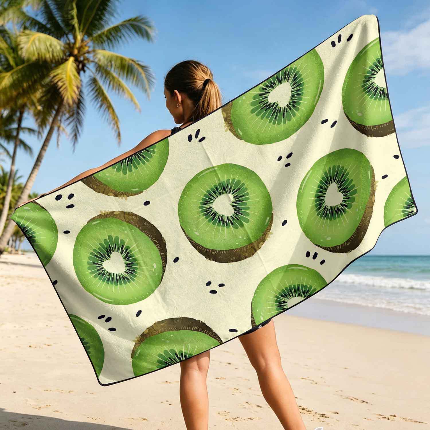 Printed bath towel and car seat cover 2-in-1, ultra-fine fiber outdoor beach and car dual-use universal seat cushion