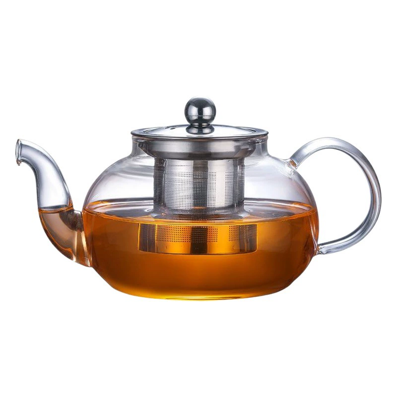 Фабрика оптом стеклянный чайник высокотемпературный толстый чайник бытовой фильтр из нержавеющей стали цветочный чайник Костюм