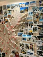 地图照片墙毛毡墙贴中国旅行足迹记录标记墙打卡背景墙跨境专供代