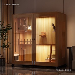木の猫の別荘の猫のかごの家庭用の室内の猫の箱の猫の巣の2階の猫の家の猫の家の空間の猫の家