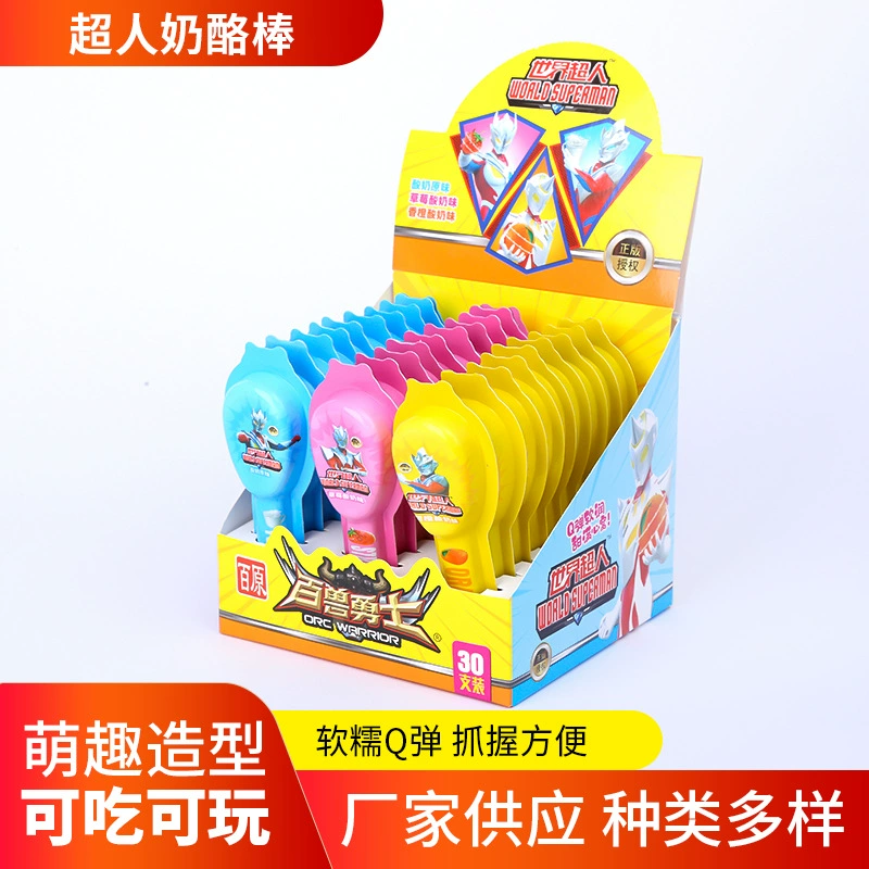 Заводская поставка Супермен Сырная палочка конфеты Дети Досуг Школа интернет знаменитости закуска оптом фруктовый вкус мягкие конфеты
