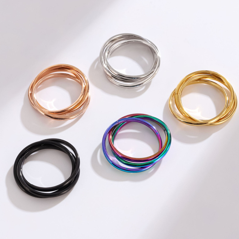 Stainless Steel Trinity Ring Rotating Couple