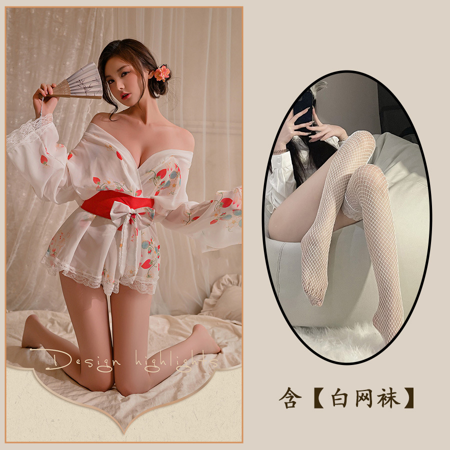정장 + 흰색 망사 스타킹