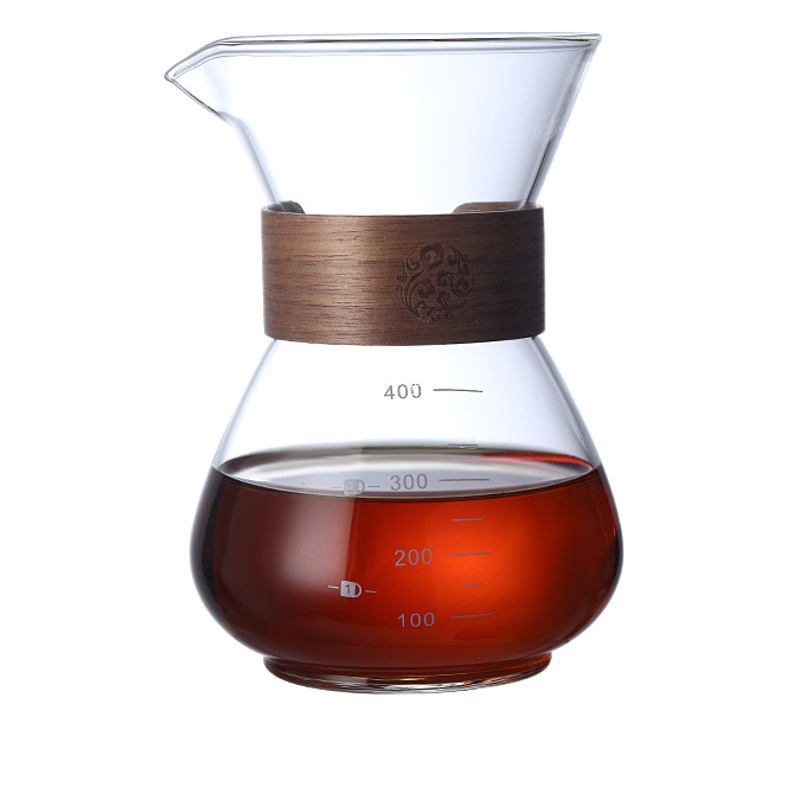 Coffee Sharing Pot Hand Brewed Coffee suit Glass Brewing Pot Hanging Ear Coffee Funnel Filter Cup Test-Free Paper Cold Quenching Pot