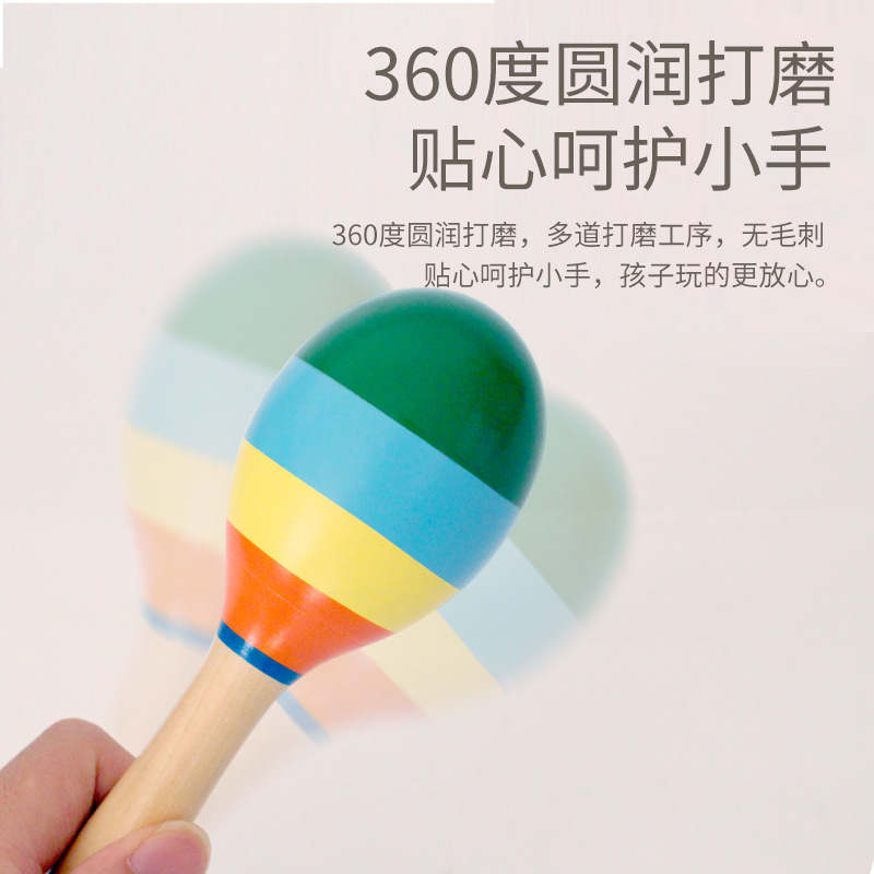 15cm medio martillo de arena instrumento de percusión madera color Bola de arena jardín de infantes Orff instrumento musical juguete de educación temprana