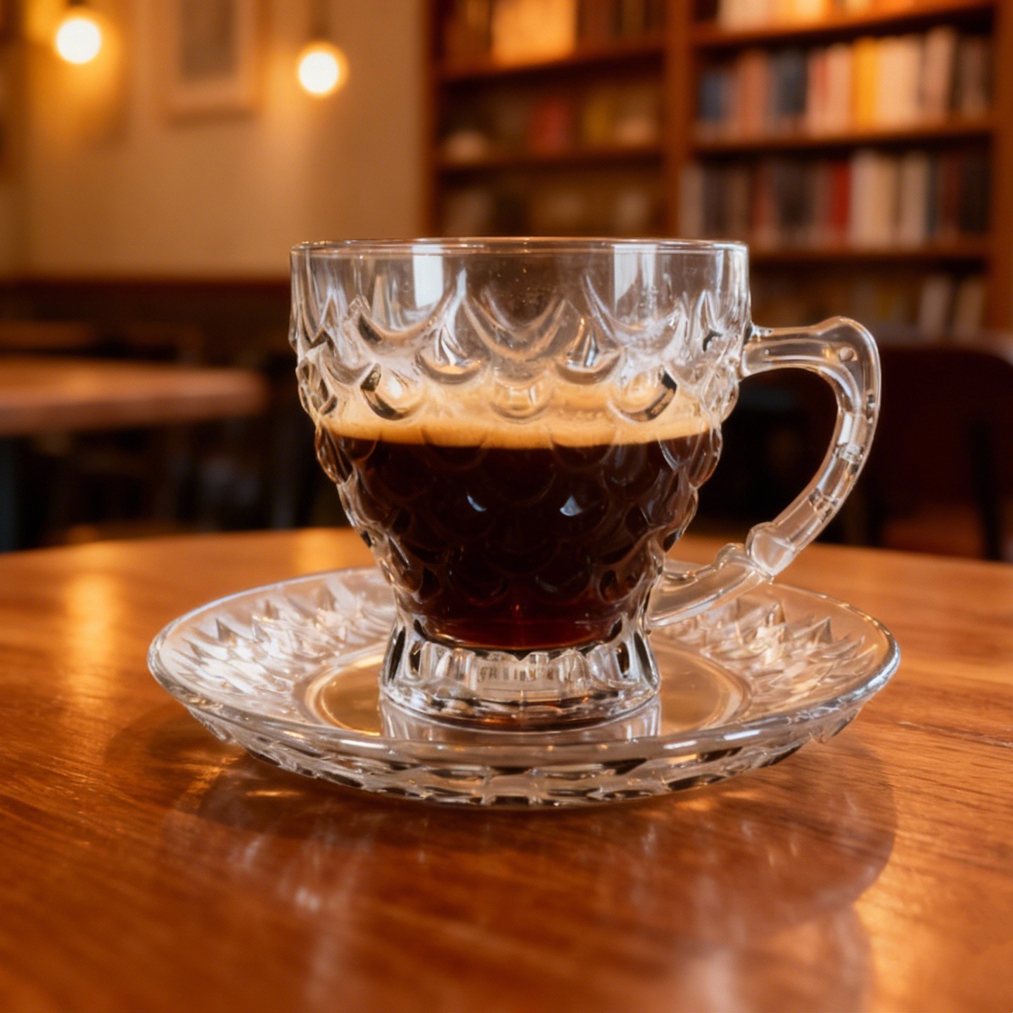 Spot al por mayor estilo europeo simple taza de café plato conjunto de taza de vidrio tallado resistente al calor taza de café espresso casera