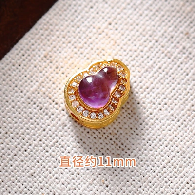 Handmade DIY Bracelet Bracelet Gourd: Zərgərlik ara hissələri - natural-amethyst-gourd-straight-hole-8