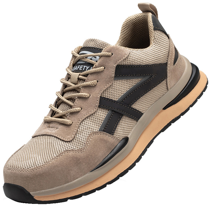 Zapatos de trabajo de cuatro estaciones de moda transpirables anti-golpe anti-perforación para hombres, zapatos de trabajo casuales resistentes al desgaste, cómodos y resistentes a la fabricación
