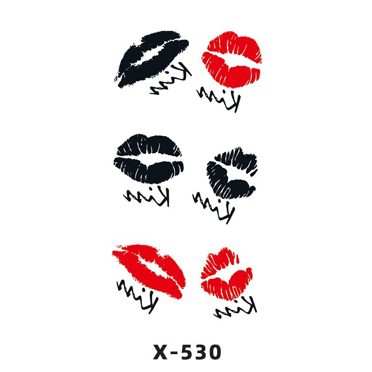 Arco de flor pequeña pegatinas de tatuaje fresco 3D dibujos animados transfronterizo Henna rosa impermeable texto en inglés pegatinas de tatuaje