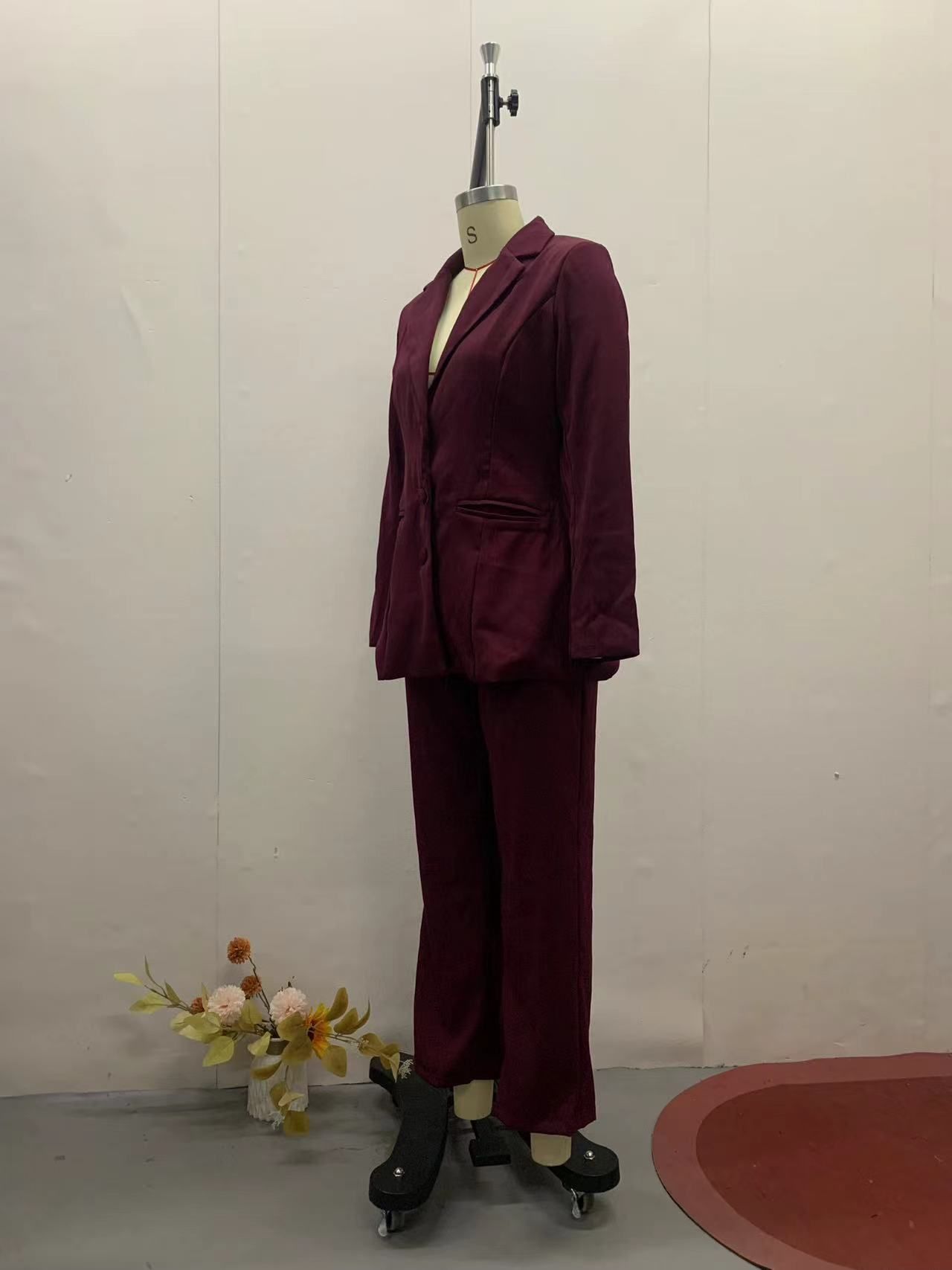 2025 New European And American Cross-Border Foreign Trade Women's V-Neck Slim Wais Fashion Buon Long Sleeve_ecoleips.com