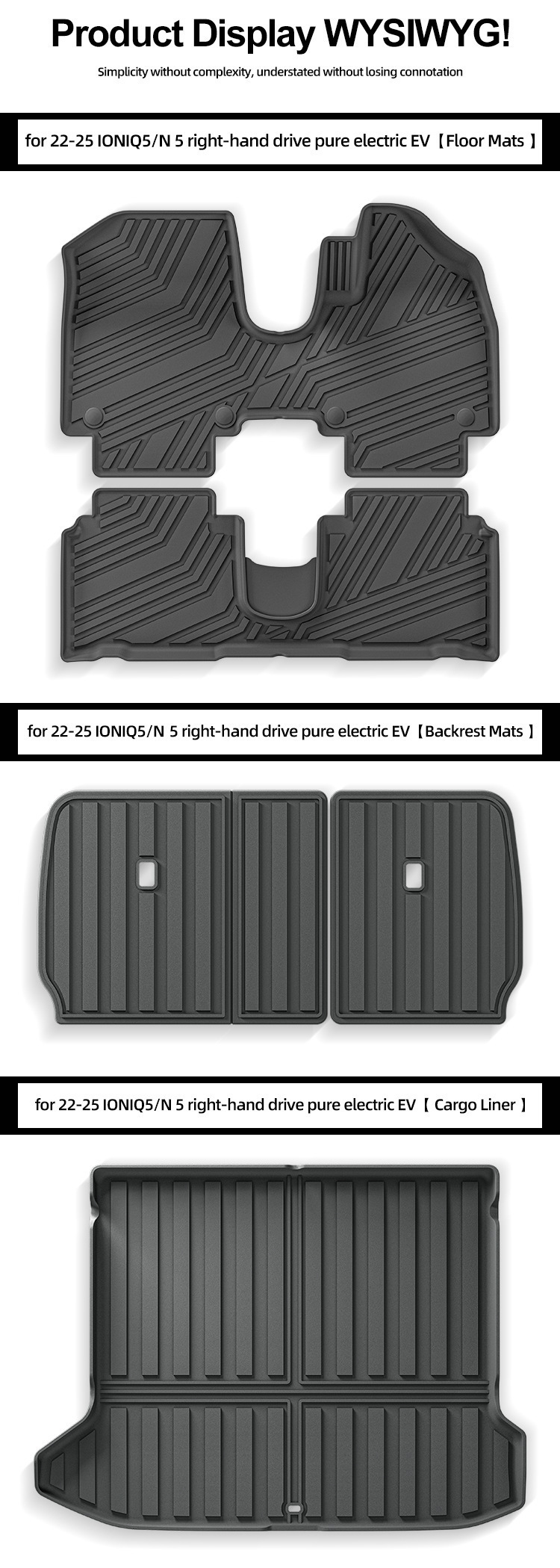IONIQ 5/5N 22-25 Car Floor Mats Trunk Mat Seat Back Mat
