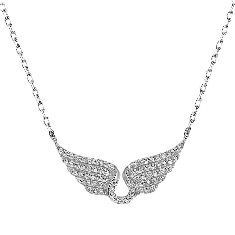 Collana con ali d angelo per donna pendente lusso con diamanti_voghion.com
