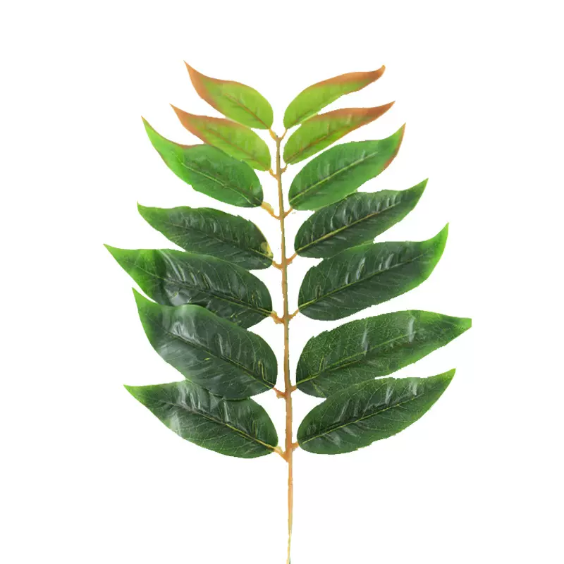 仿真棕榈叶植物天堂叶单枝防火配件羽毛葵叶落地盆景批发装饰