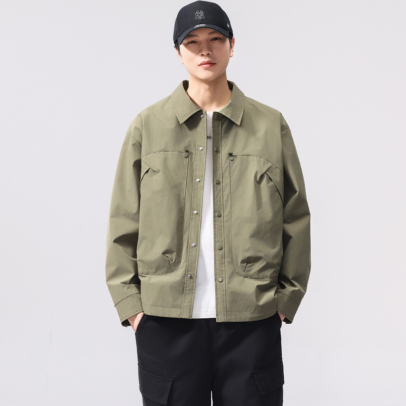 2025 Men's Jacket Spring and Autumn Large Size Plus Size Comfortable Loose Casual Versatile Lapel Top for Men