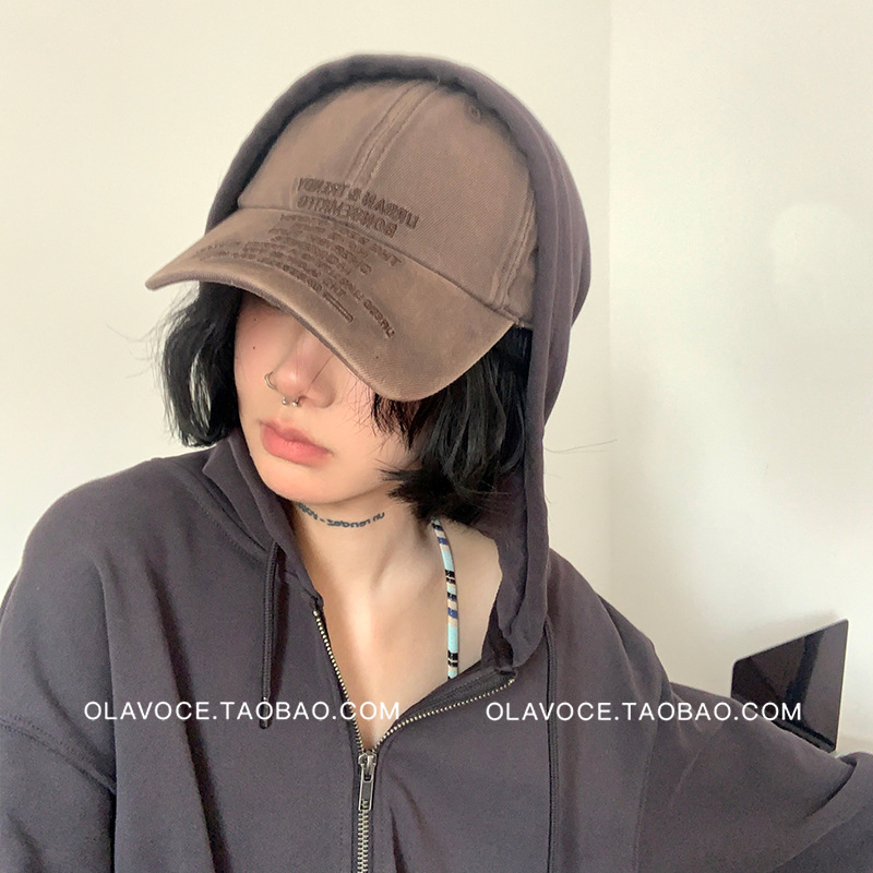 2025 nuevo gorro retro americano sombrero de boca de pato sombrero de protección solar sombrero de béisbol lavado con agua para hombres bordados sombrero de tapa blanda para niños