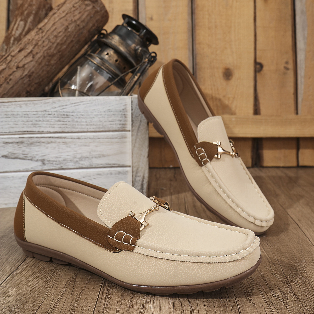 Mocasines Planos para Mujer de Cuero Artificial con Tacón Bajo y Puntera Cuadrada para Banquetes