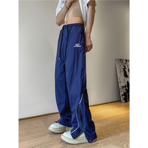 American Deconstruction Function Rush Pants Men's Summer Design Fashion Work Pants Streetwear Brand Straight Leg Quick Dry Parachute Pants