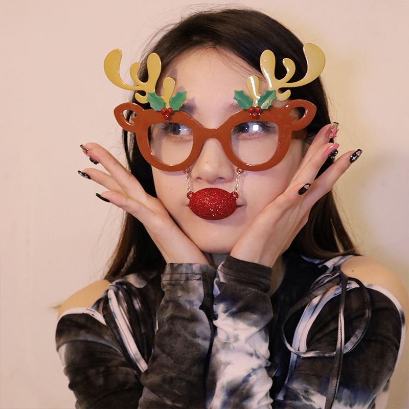 Marcos de Lentes Divertidos de Navidad de ABS Decorativo para Fiesta de Navidad