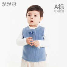 厂家现货男女中小童宝宝背心蝴蝶结坎肩棉洋气儿童马甲套头针织衫