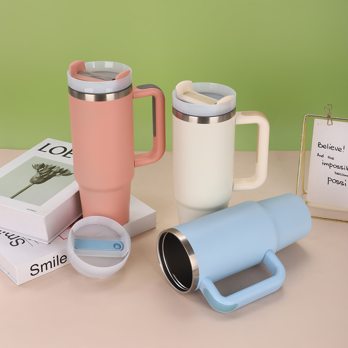 Customized Second-Generation 30Oz Top Quality Car Large-Capacity Handle Straw Ice Cup, 304 Stainless Steel Vacuum Insulated Cup_voghion.com