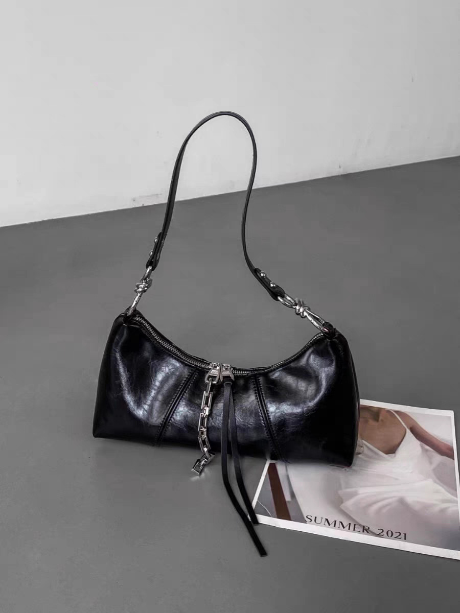 French Niche Design Women's Bag 2025 New Fashion Baguette Underarm Bag Textured Versatile Shoulder Bag - Thumbnail 7