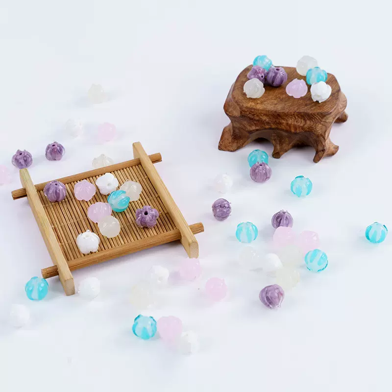 铃兰花琉璃散珠兰陵花琉璃 diy耳坠手链发簪珠子饰品配件创意手工