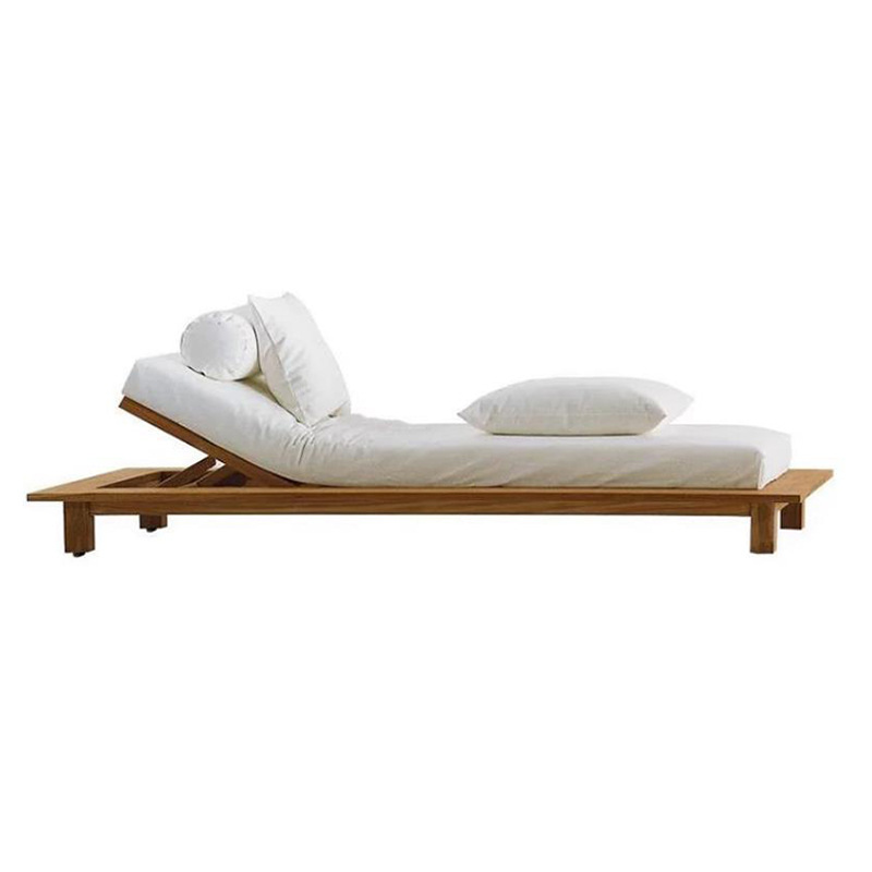 Cama de teca al aire libre patio villa piscina sillón jardín al aire libre alojamiento balcón arena impermeable madera maciza cama