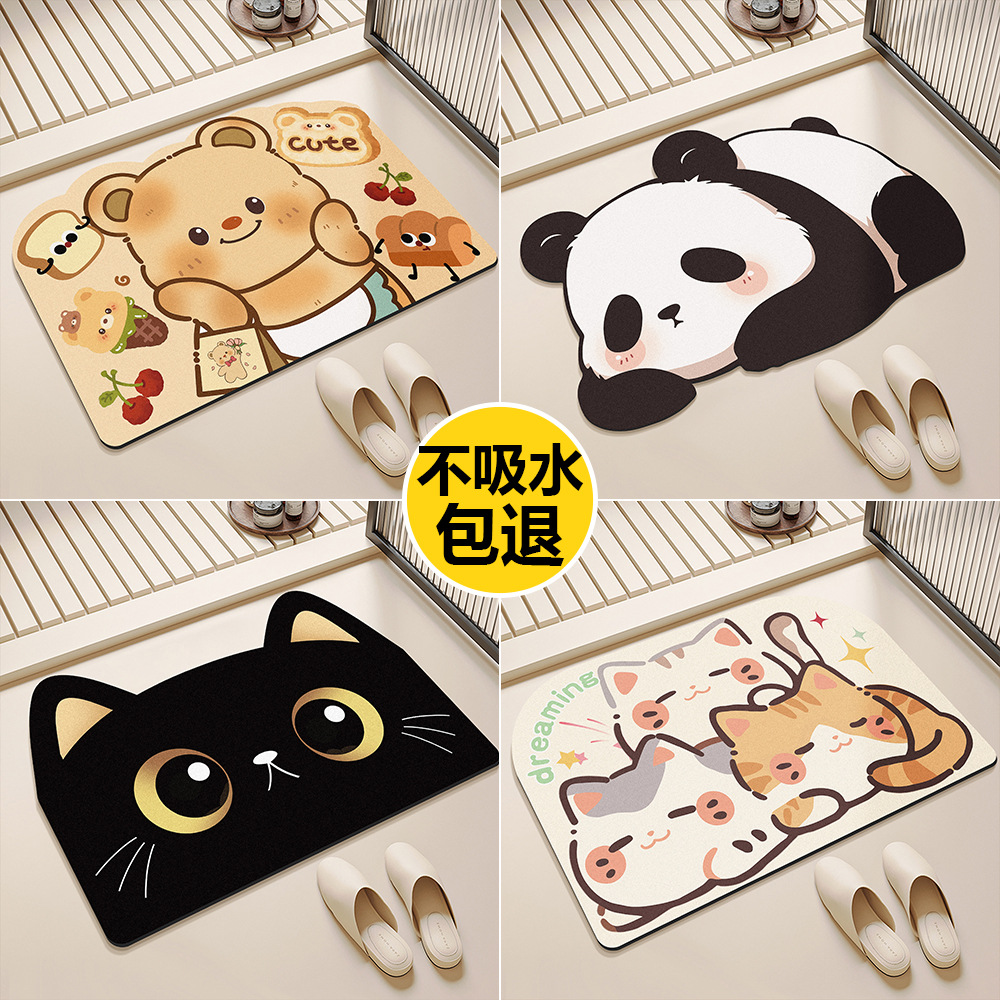 Absorción de agua antideslizante alfombra de suelo de baño inodoro de barro de diatomeas inodoro alfombra doméstica puerta de baño pisar almohadilla de pies