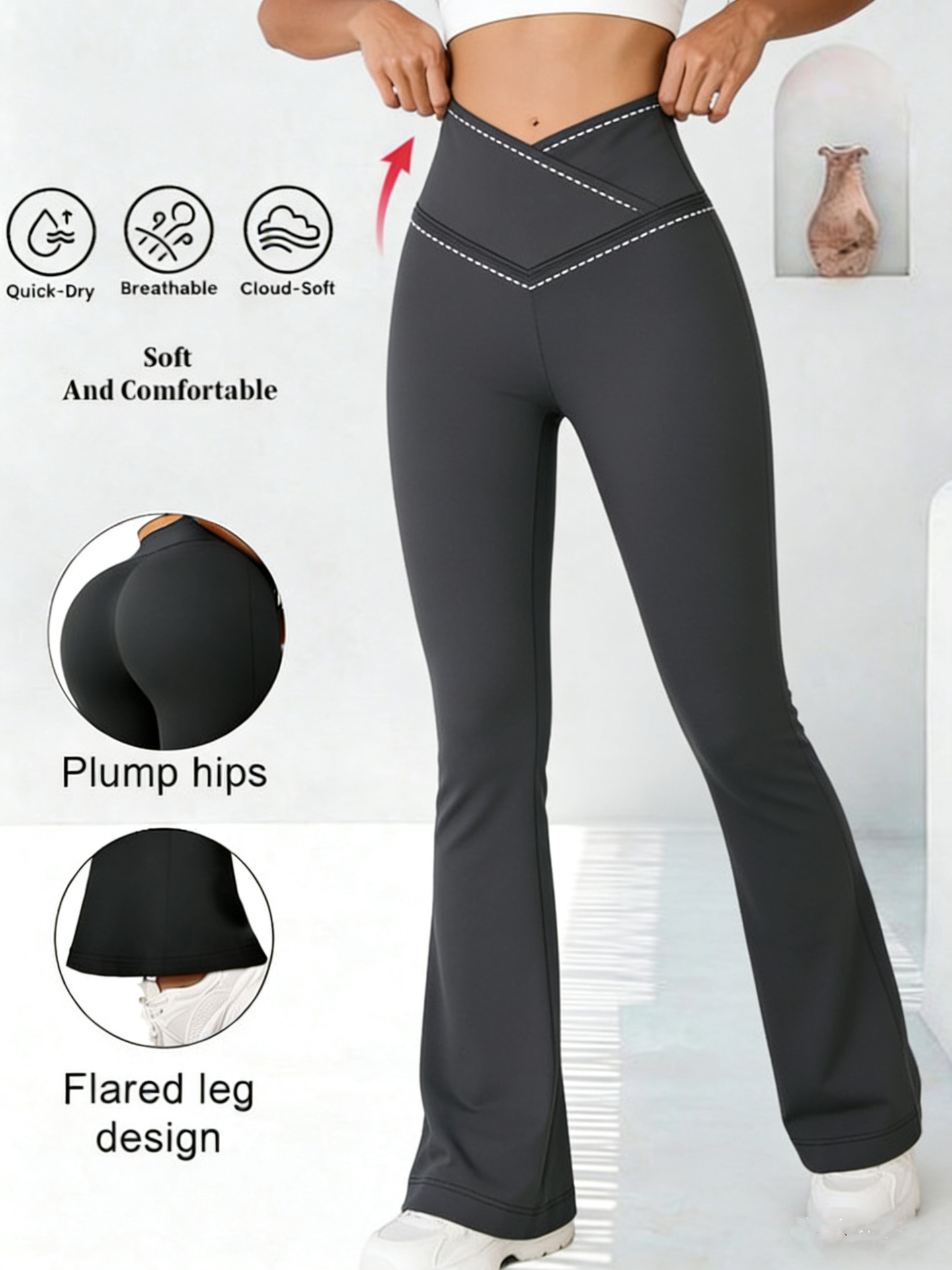 Nuevos pantalones transfronterizos europeos y estadounidenses de alta popularidad, pantalones deportivos de yoga al aire libre, pantalones para mujeres. image 13