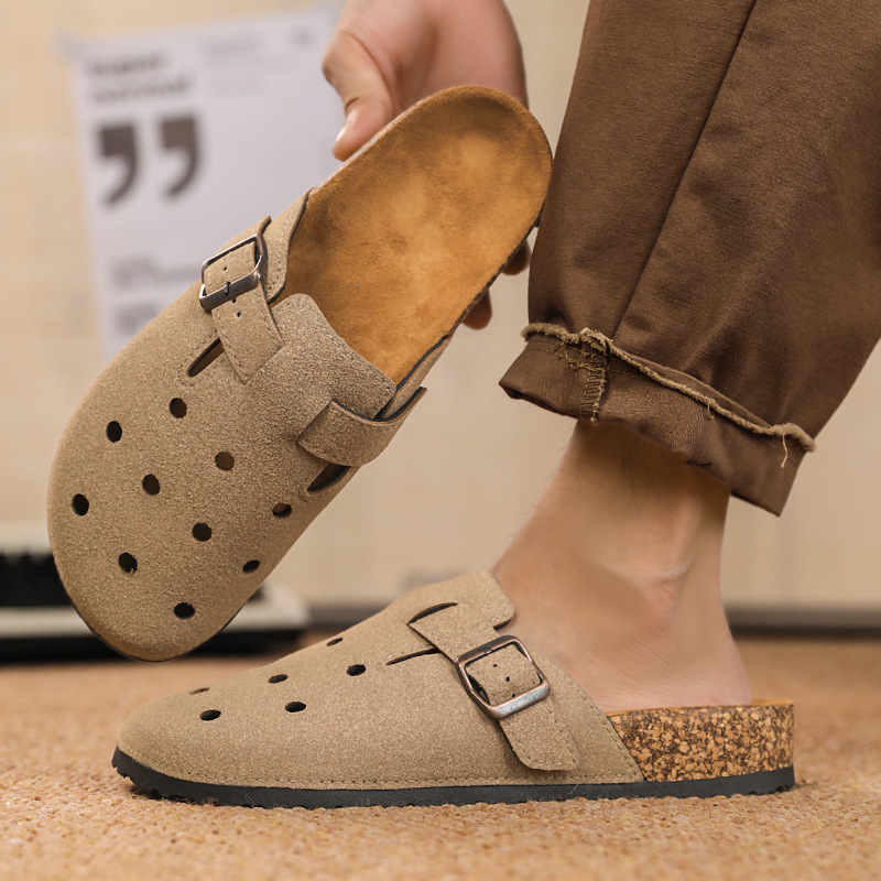 Birkenstock ハーフスリッパ メンズ 夏 お出かけ カジュアル 大きいサイズ 47 ワークサンダル オフィス 滑り止め コルクつま先サンダル|undefined