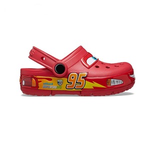 Children's Crocs 95 Flashing Red Car Shoes New Children's Shoes Plaid Flat Beach Sandals Flashing Slippers