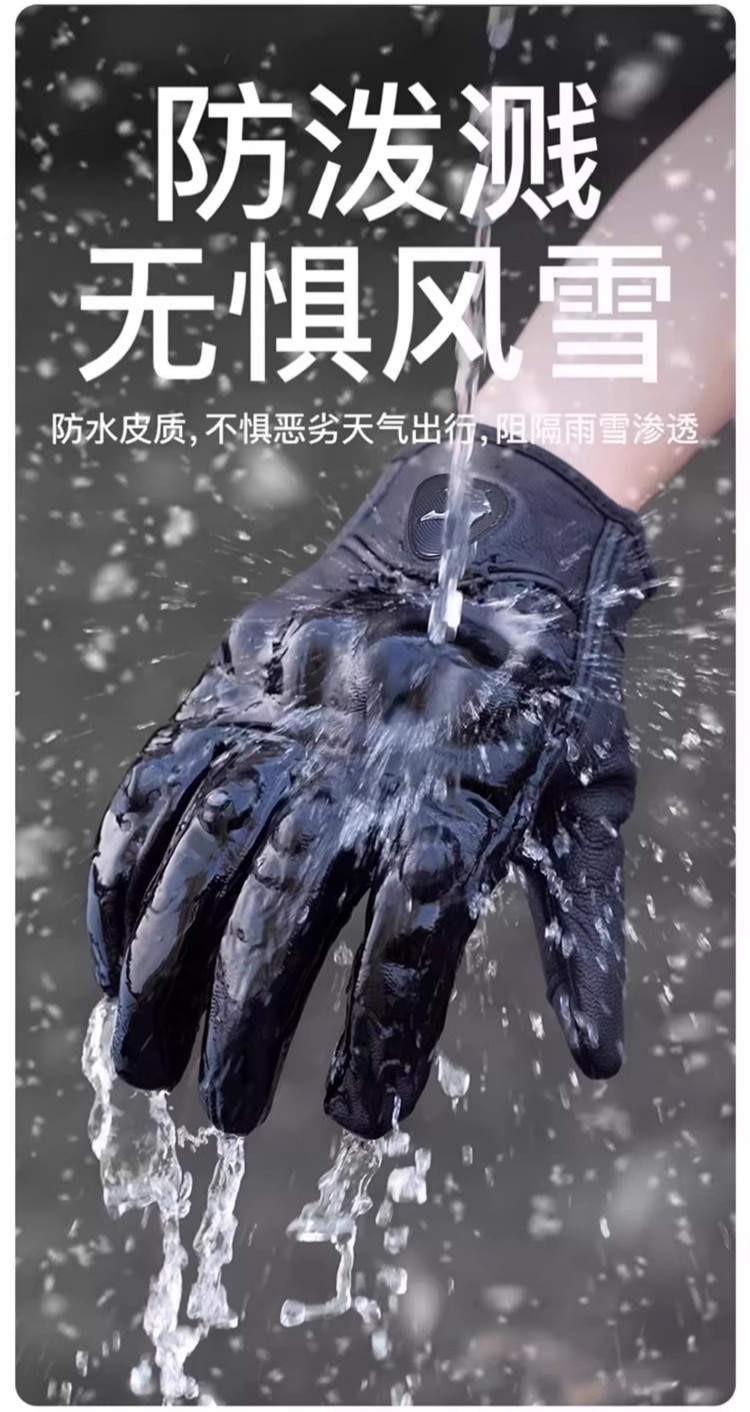 Motorcycle Spring and Summer Riding Gloves Full-Finger Genuine Leather Breathable Vintage Cruiser Motorcycle Protective Gear for Men and Women All Seasons