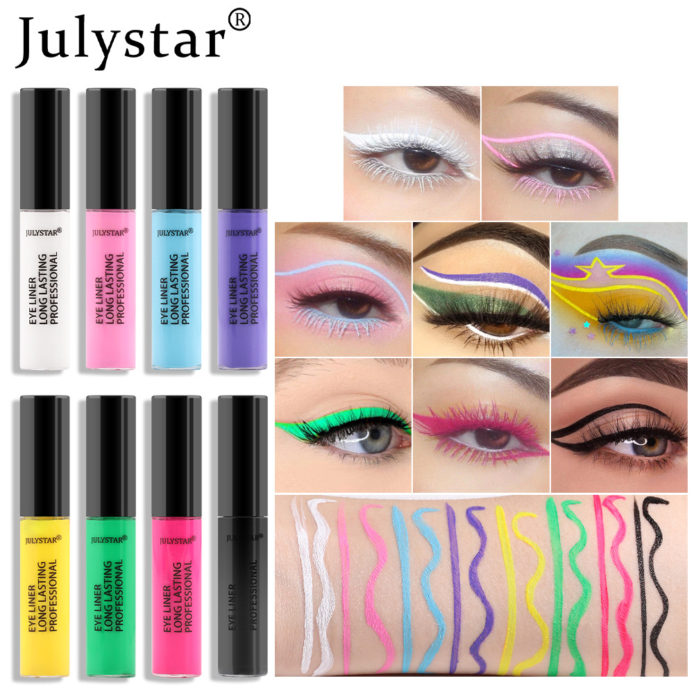 julystar Cross-border Halloween Beauty Eyeliner Liquid Cross-border Colored Waterproof, Oil-Proof and non-smudging Eyeliner Pen wholesale undefined