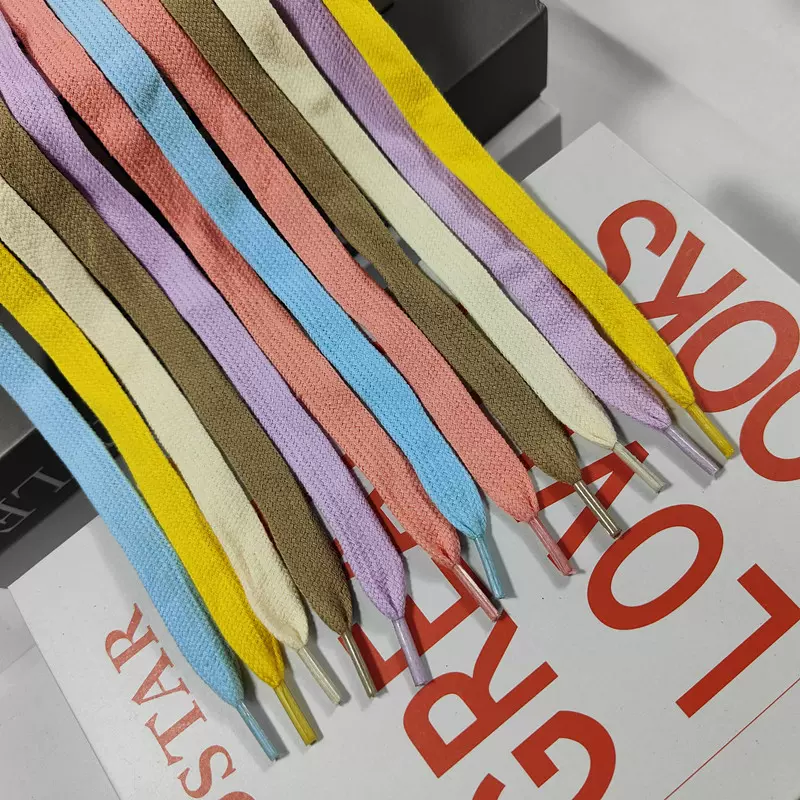 100%纯棉环保1.2cm空芯扁带彩色鞋带 适配AJ板鞋帆布鞋运动鞋服装