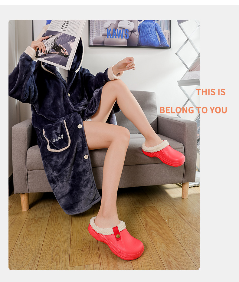 Scarpe da casa antiscivolo morbide e traspiranti da uomo in pile regolabile autunno-estate da donna_voghion.com
