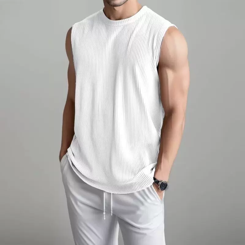 夏季背心套装男运动坎肩无袖t恤男健身背心速干宽松外贸跨境批发