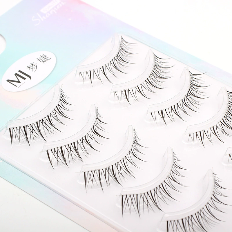 False Eyelashes Short-Long Style, Transparent Invisible Band, Lightweight Natural Look