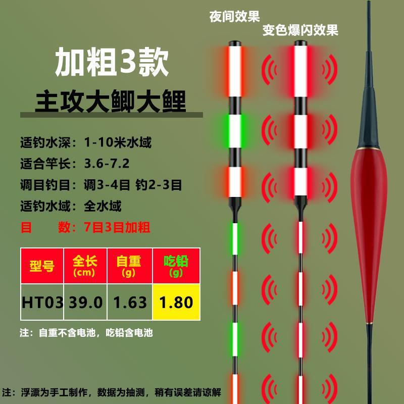 高感度バイトフック、色が変わる、点滅する、発光、目を引く、太字のフナと鯉のフロート、昼夜兼用の電子発光魚フロート|undefined