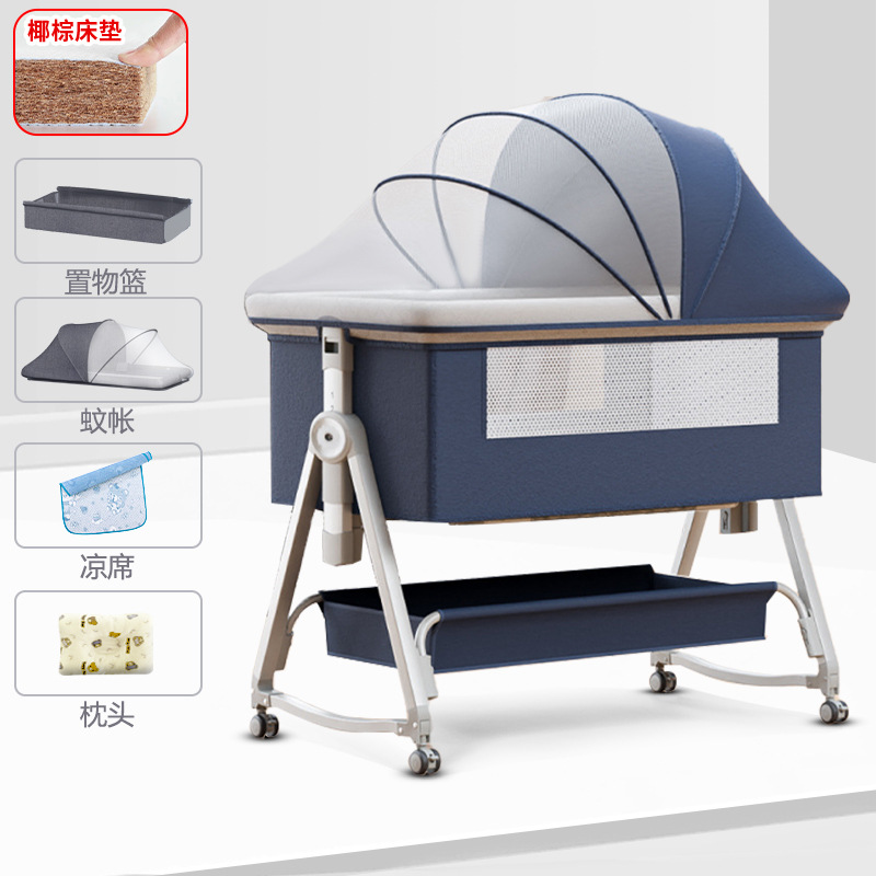 Cuna móvil Cuna portátil Cuna para bebé Cama plegable multifuncional bb Cama grande de costura para niños recién nacidos