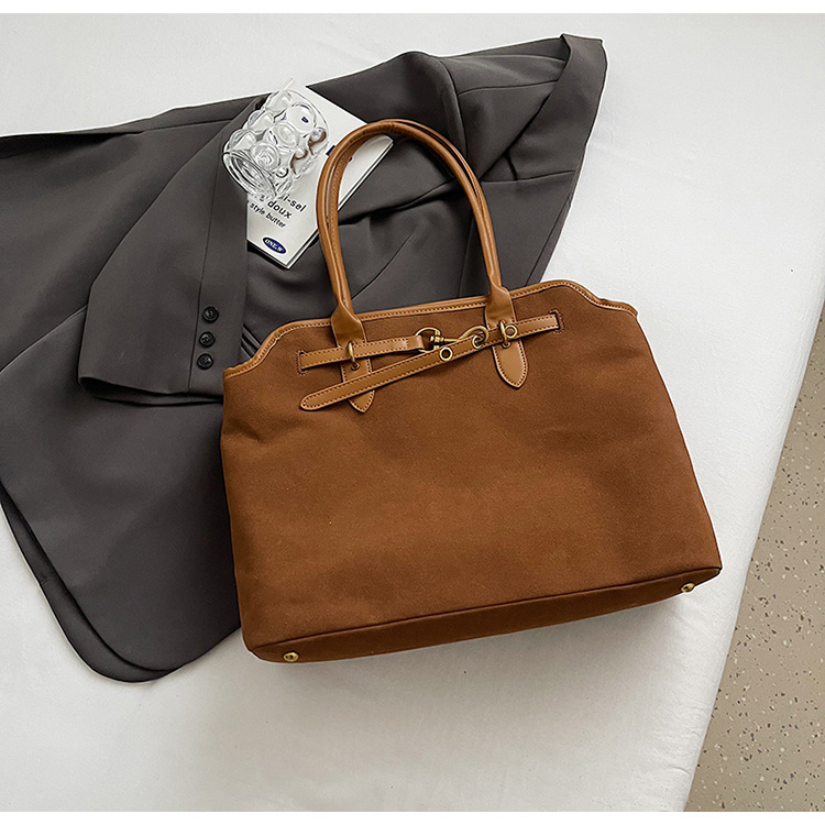 Bolsa de viaje de peluche esmerilada 2025 nuevo retro transfronterizo de gran capacidad de viaje de hombro bolsa