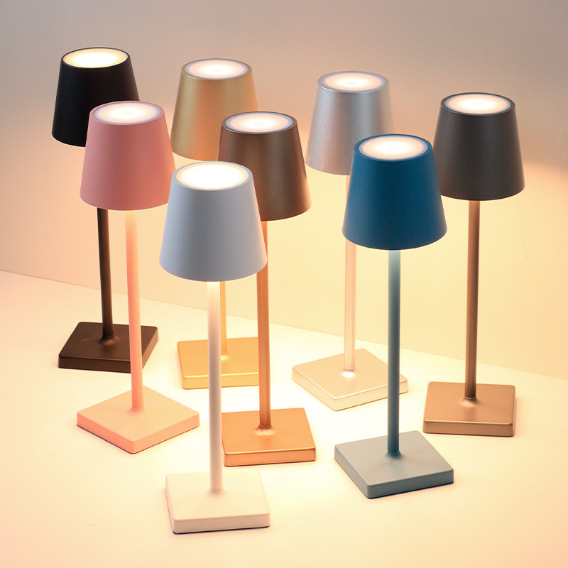 Aluminum LED rechargeable table lamp USB modern simple touch dining bar KTV night light bar table lamp atmosphere light cross-border