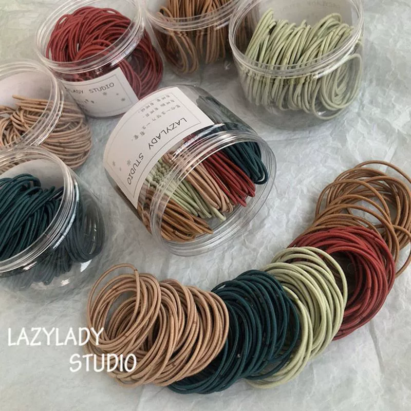 Детские эластичные резинки для волос, тонкие цветные кольца, корейский стиль, милый цвет Моранди, простые резинки для волос, производитель AliExpress.