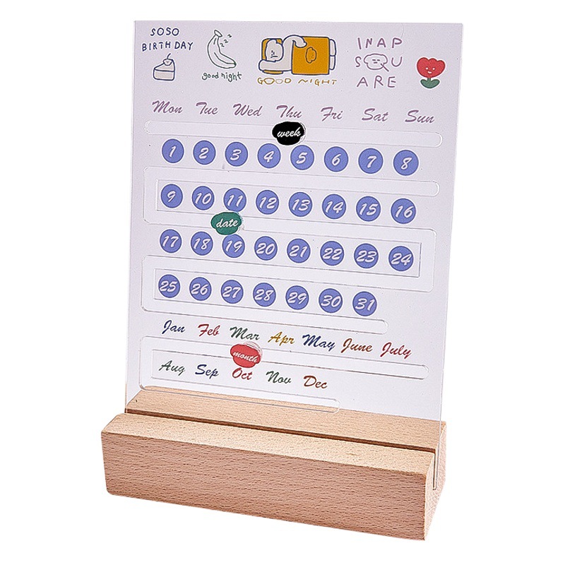 2024 Nuevo calendario ins calendario creativo personalizado decoración de escritorio de oficina de acrílico de alto aspecto