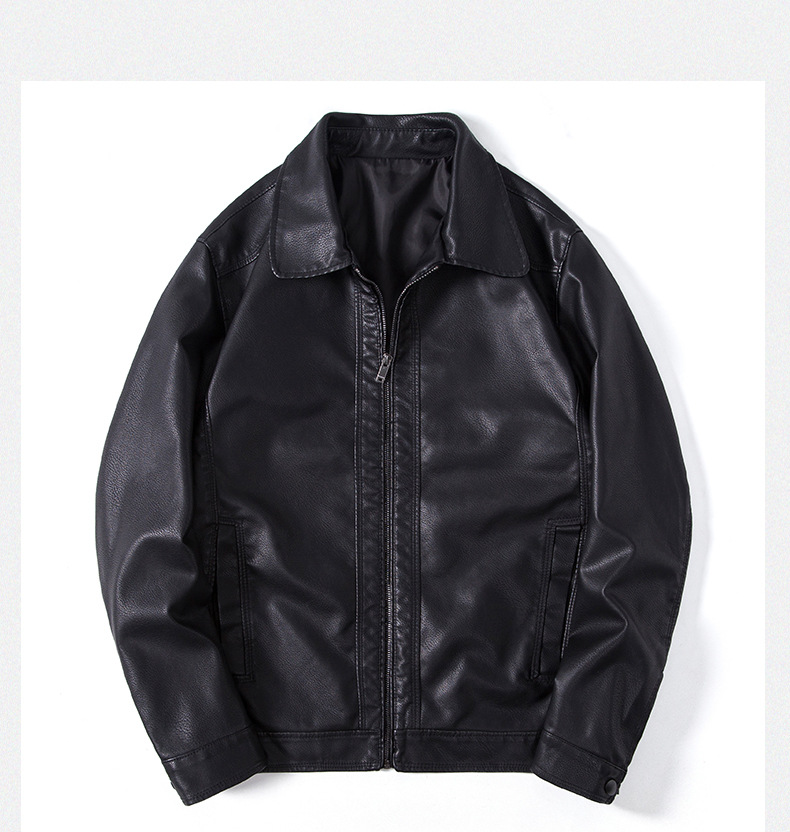 Men's Leather Jacket Motorcycle Style Pu Leather Coat Autumn_voghion.com