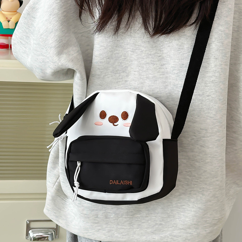 Linda chica de dibujos animados pequeña bolsa de tela pequeña bolsa de mujer INS pequeña frescura estudiante oreja grande bolsa de hombro bolso de teléfono móvil