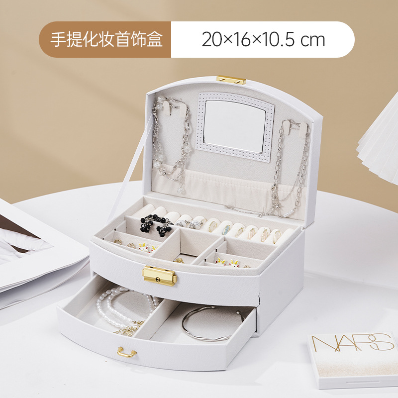 Caja de joyería multifuncional alta sensación de joyería anillo collar pernos de escritorio acabado de almacenamiento caja de joyería fábrica al por mayor