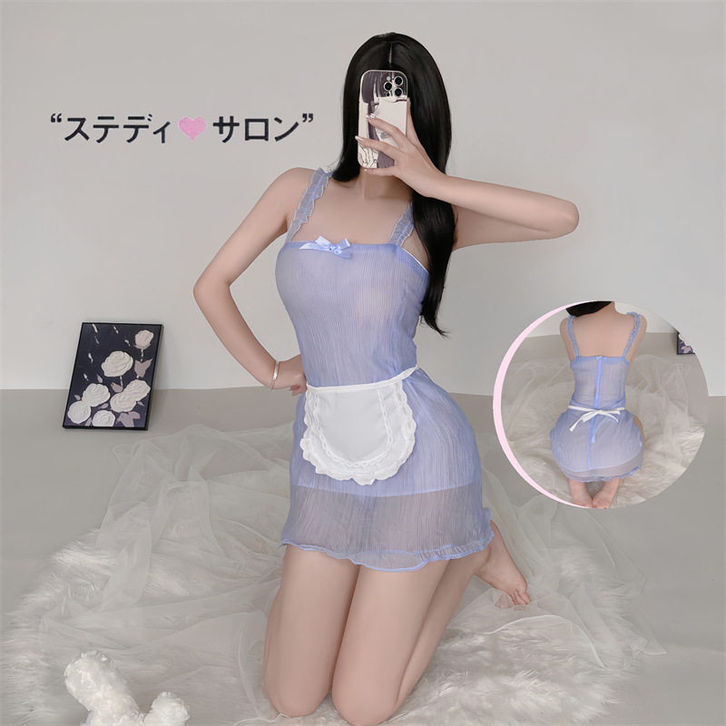 Lencería sexy japonesa inocente pequeña sirvienta linda cosplay sexy perspectiva traje de honda femenino cabello